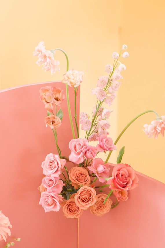 Modern color block wedding backdrop