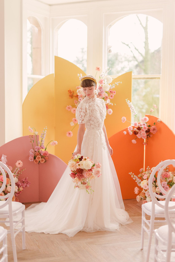 Modern color block wedding backdrop