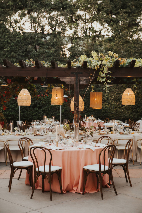 pink wedding tables