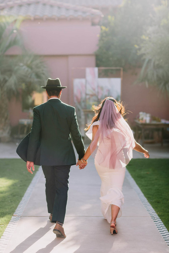 pink bridal veil