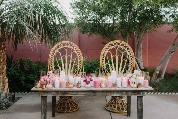 modern bohemian sweetheart table