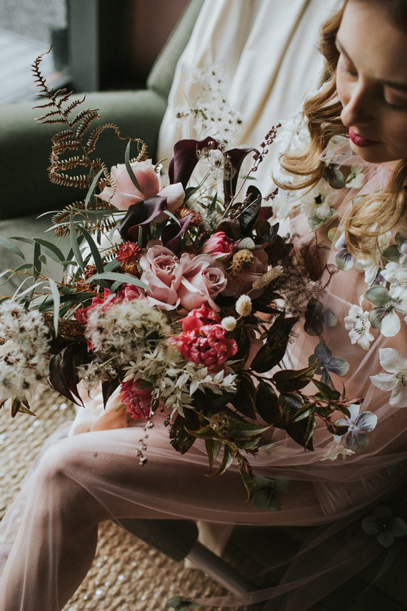 dusty pink wedding flowers Inspiration