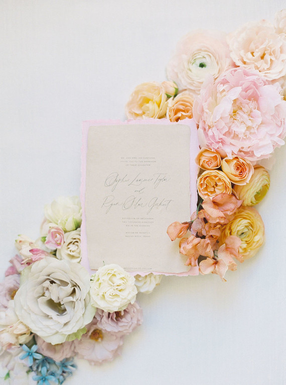 romantic calligraphy wedding invitations