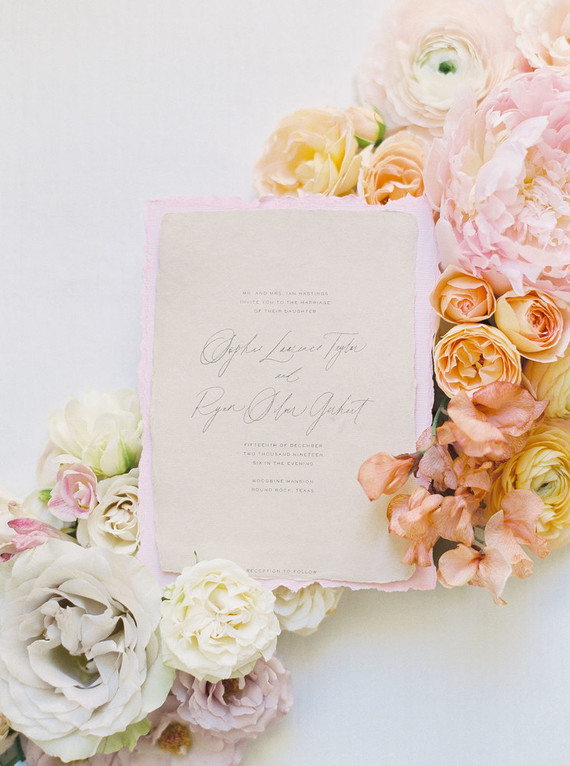 romantic calligraphy wedding invitations
