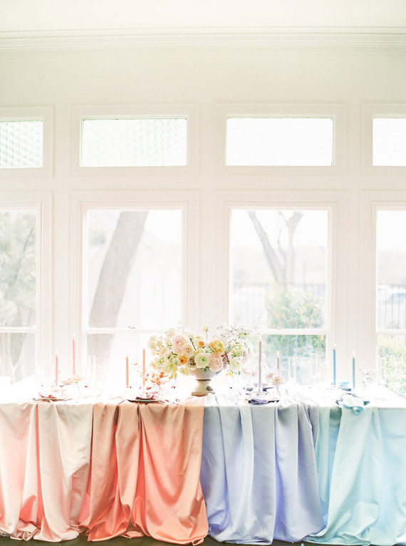 color block pastel tablescape