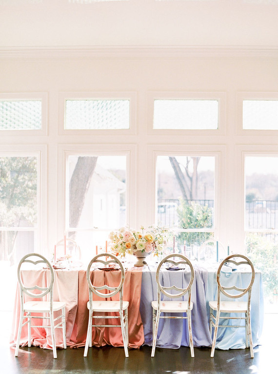 color block pastel tablescape
