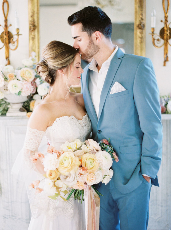 soft pastel spring bridal bouquet