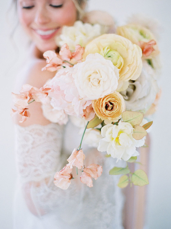 soft pastel spring bridal bouquet