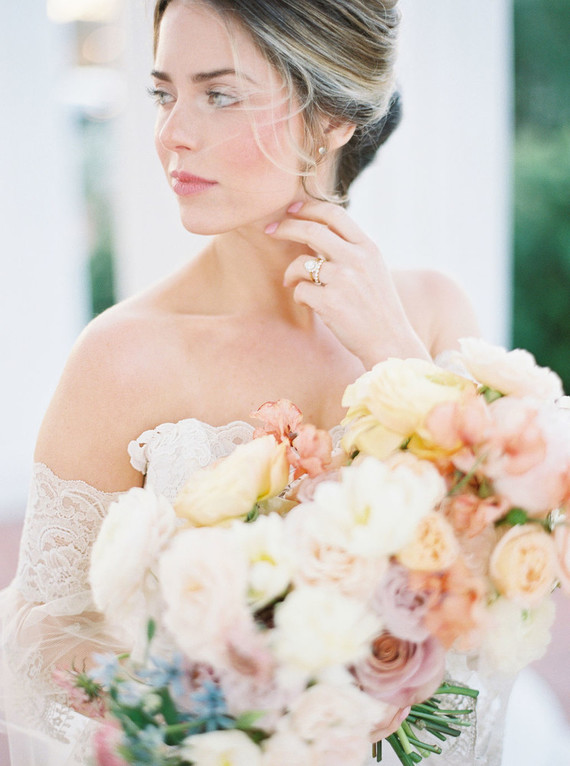 soft pastel spring bridal bouquet
