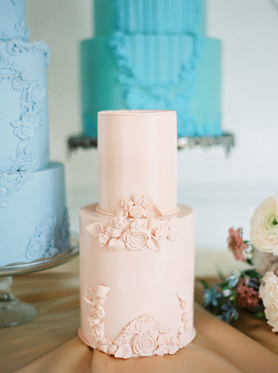 pink pastel wedding cake