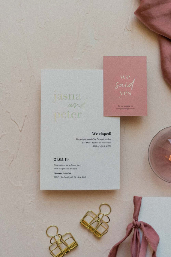 pink wedding stationery