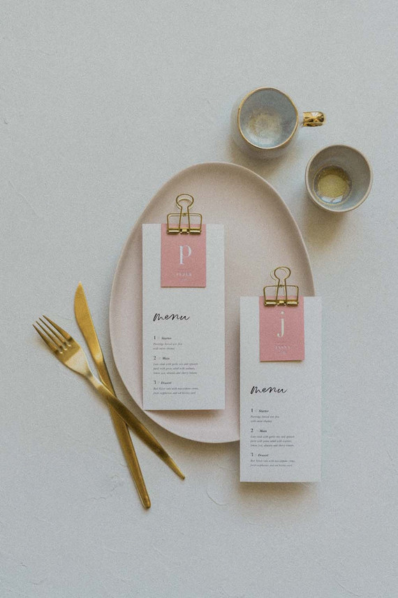 pink wedding stationery