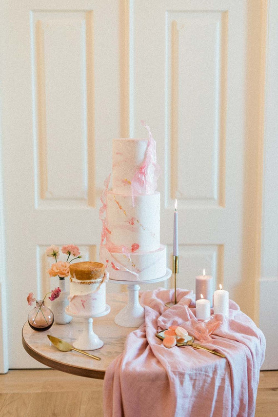 pink wedding cake