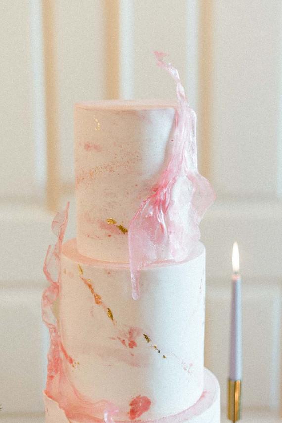 pink wedding cake