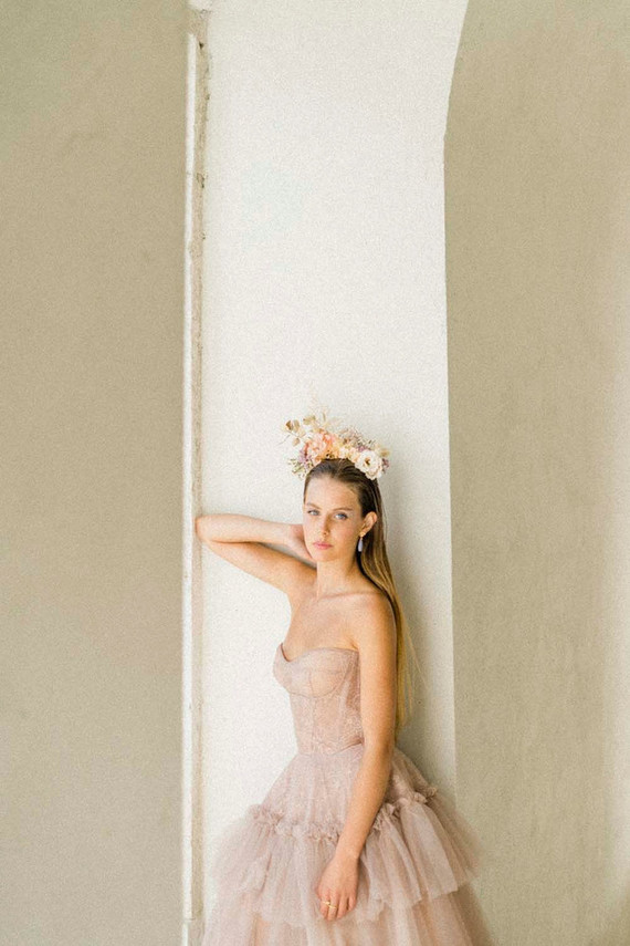 modern floral bridal headpiece