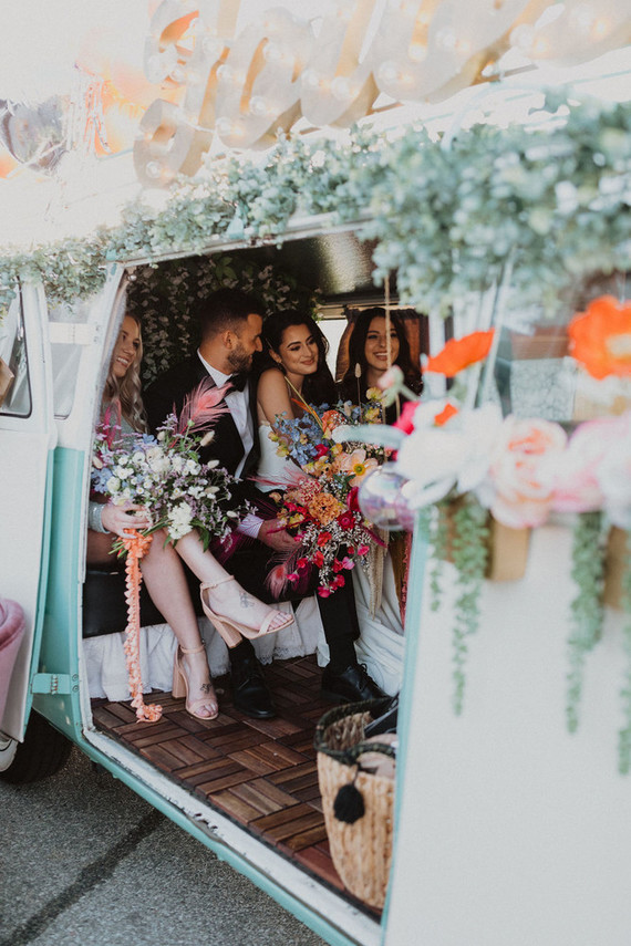 colorful wedding photo booth