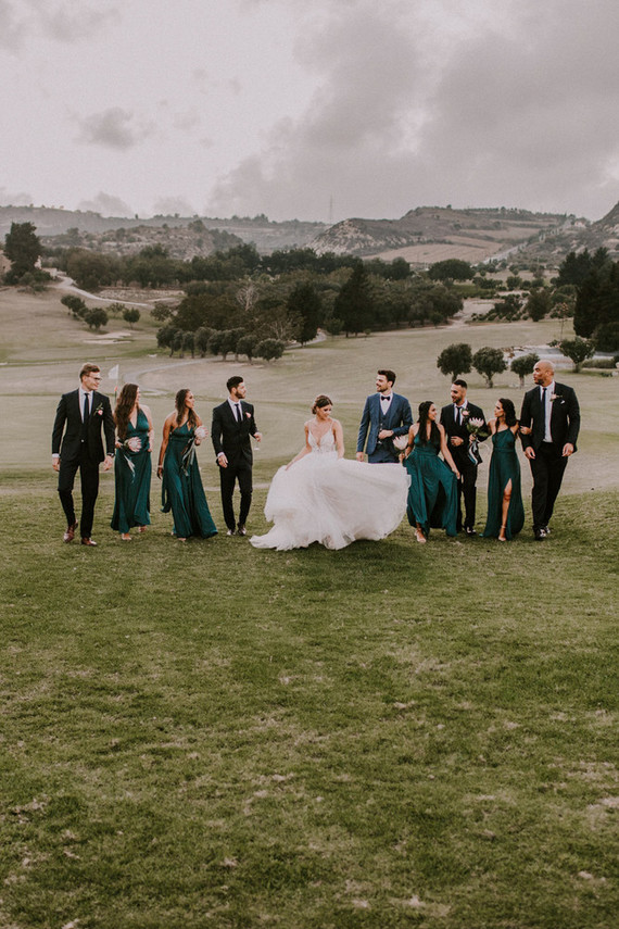 emerald wedding party Inspiration