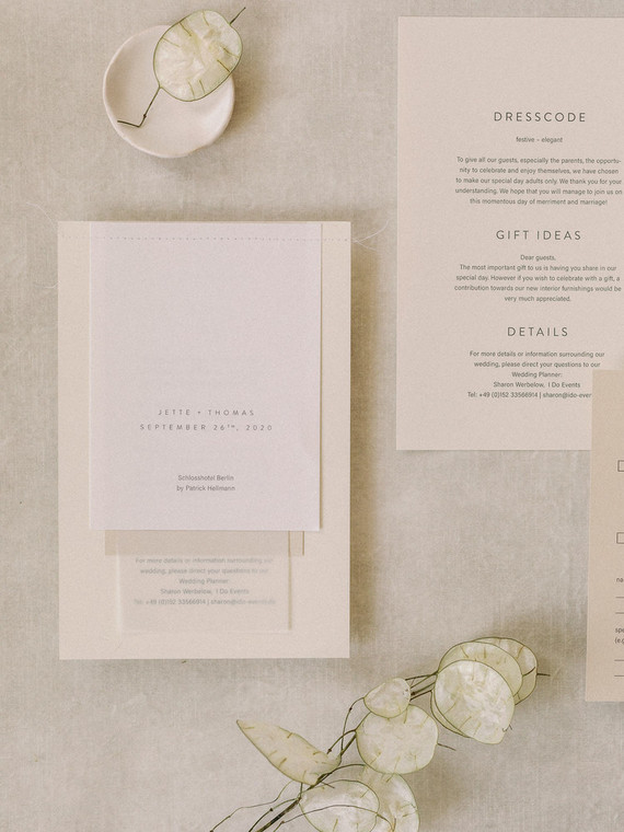 modern neutral wedding invitations
