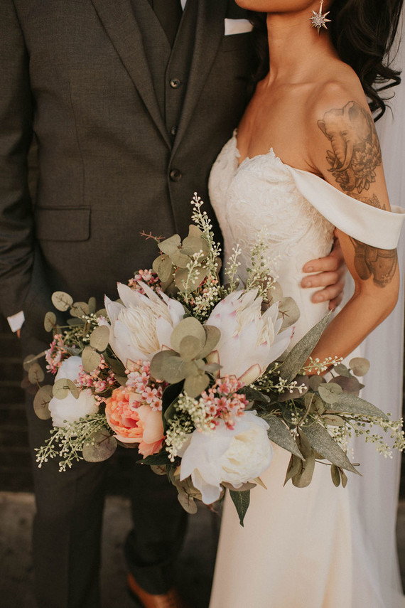 king protea bridal bouquet
