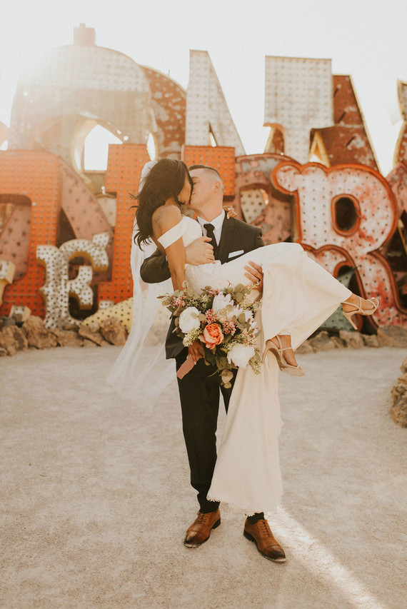 Las Vegas Neon Museum elopement Inspiration