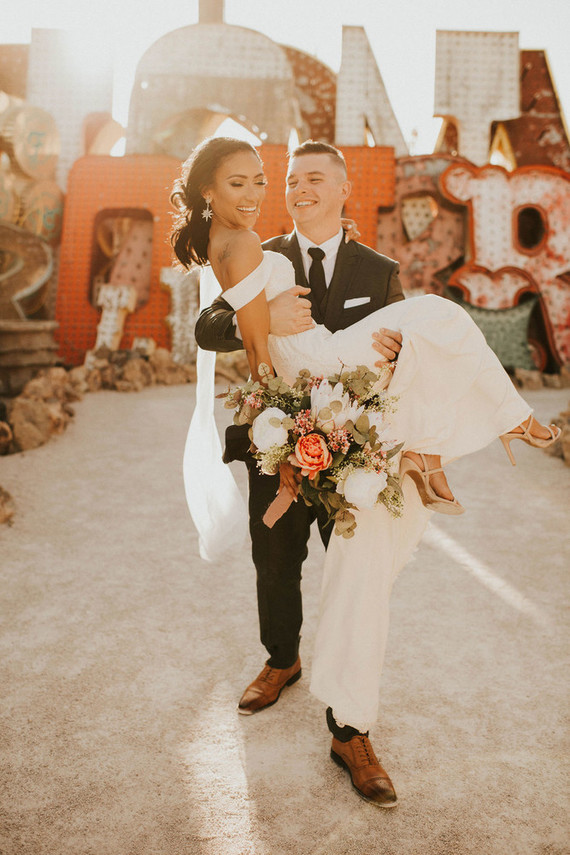 Las Vegas Neon Museum elopement Inspiration