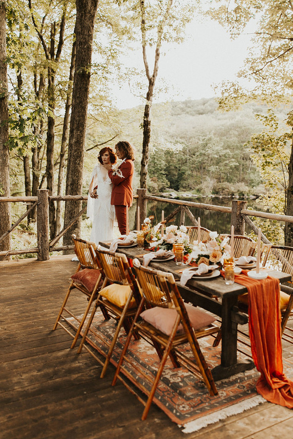 rust fall wedding tablescape