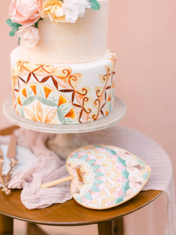 Colorful costa rica wedding cake