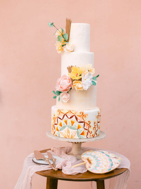 Colorful costa rica wedding cake