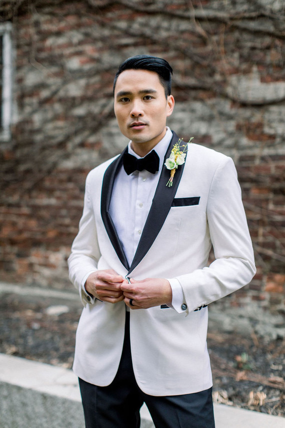 modern white suit jacket