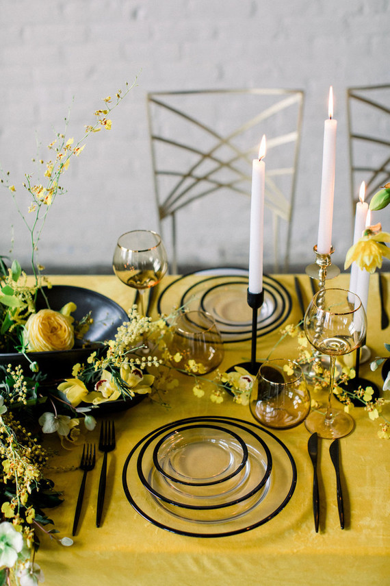 Yellow and blank wedding ideas Inspiration