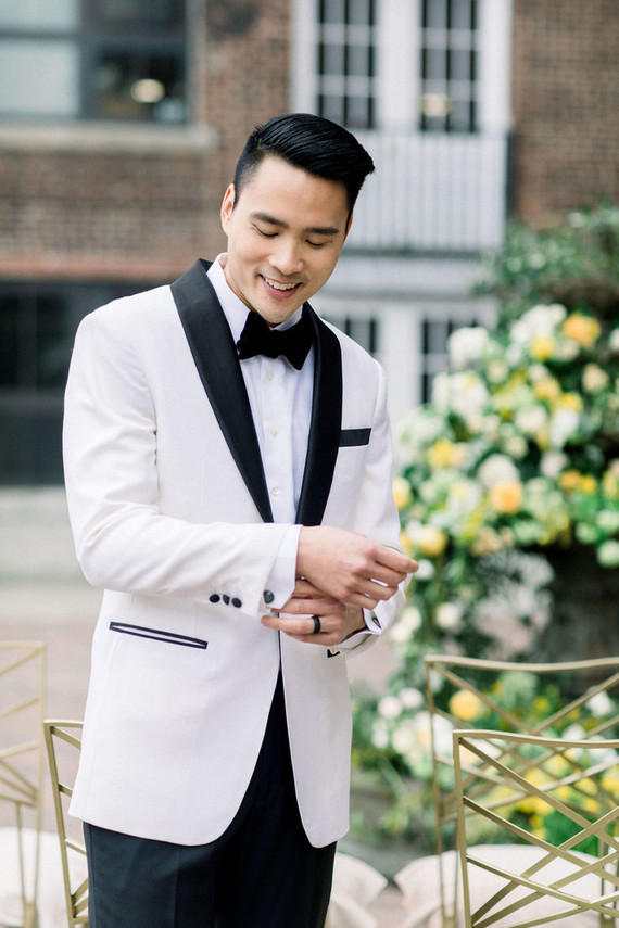 modern black and white gay wedding Inspiration