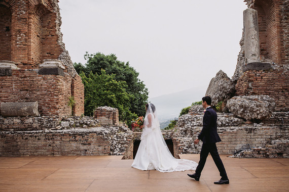 Sicily wedding at the ancient Greek theatre of Taormina