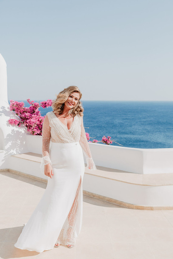 Wrap wedding dress