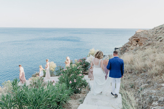 Cliffside wedding in Greece