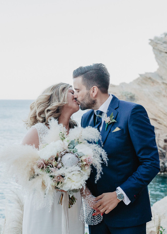 Pampas grass bridal bouquet