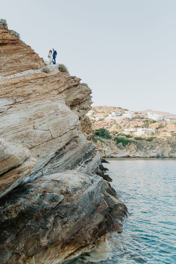 Micro wedding on cliffs of Greece Inspiration