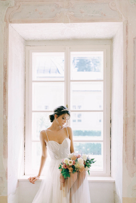 Light, flowy bridal gown