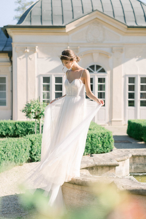 Light, flowy bridal gown