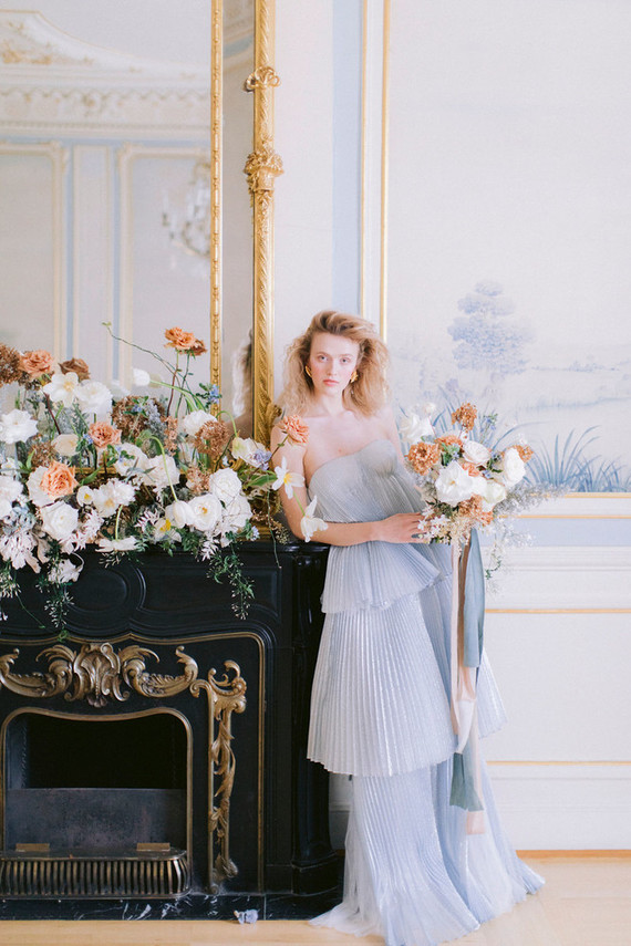 blue wedding dress
