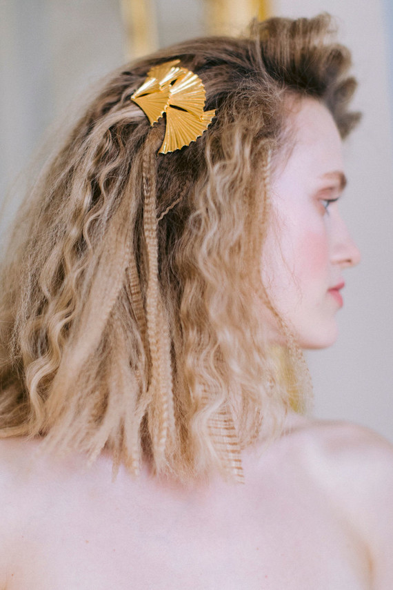 crimped bridal hair