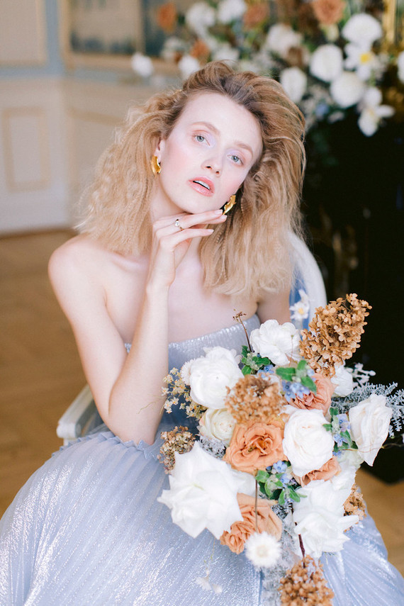 Something blue gold + blue wedding