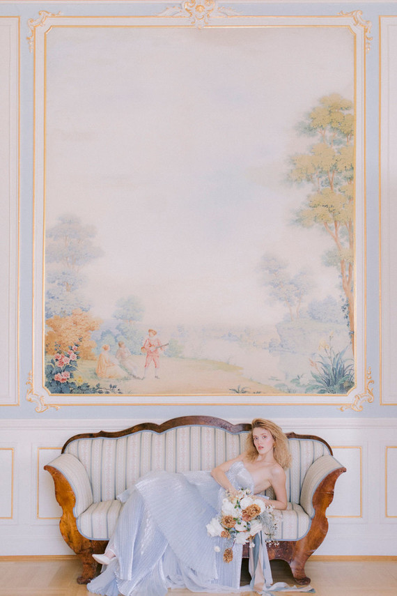 Something blue gold + blue wedding