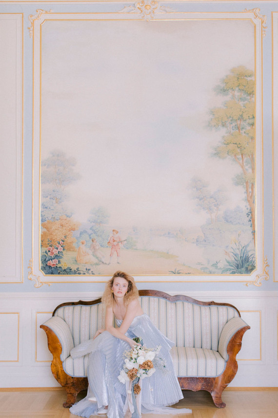 blue wedding dress