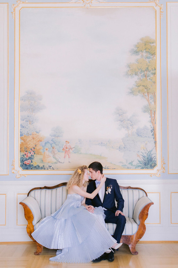 blue wedding dress