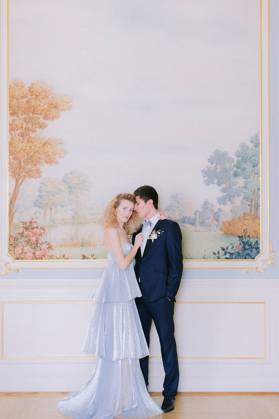 Something blue gold + blue wedding