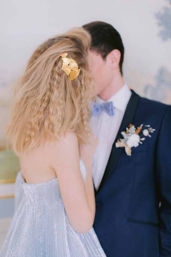 Something blue gold + blue wedding