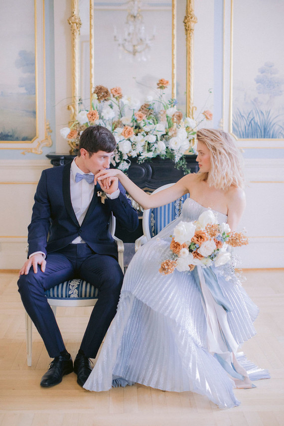 blue wedding dress