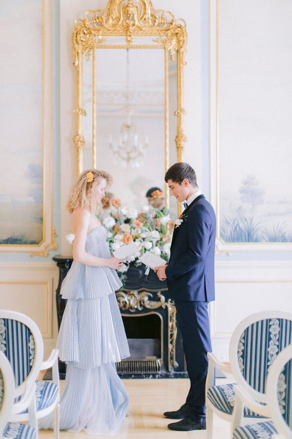blue wedding dress