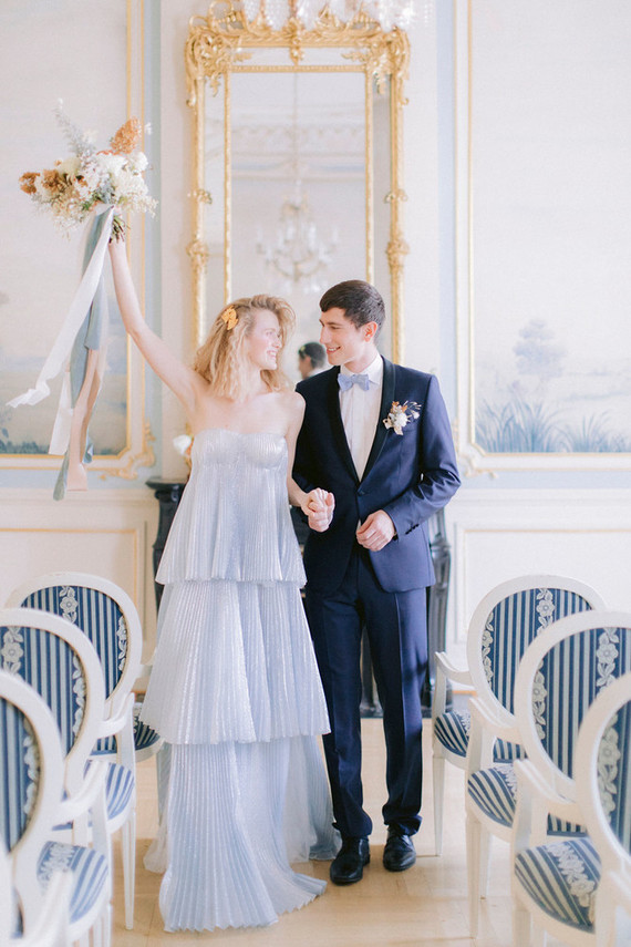 blue wedding dress
