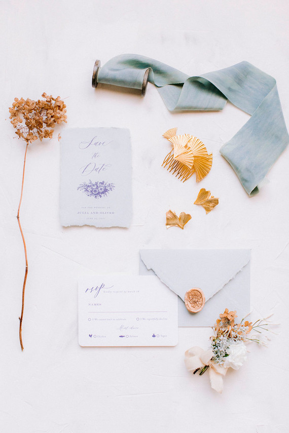 Something blue gold + blue wedding